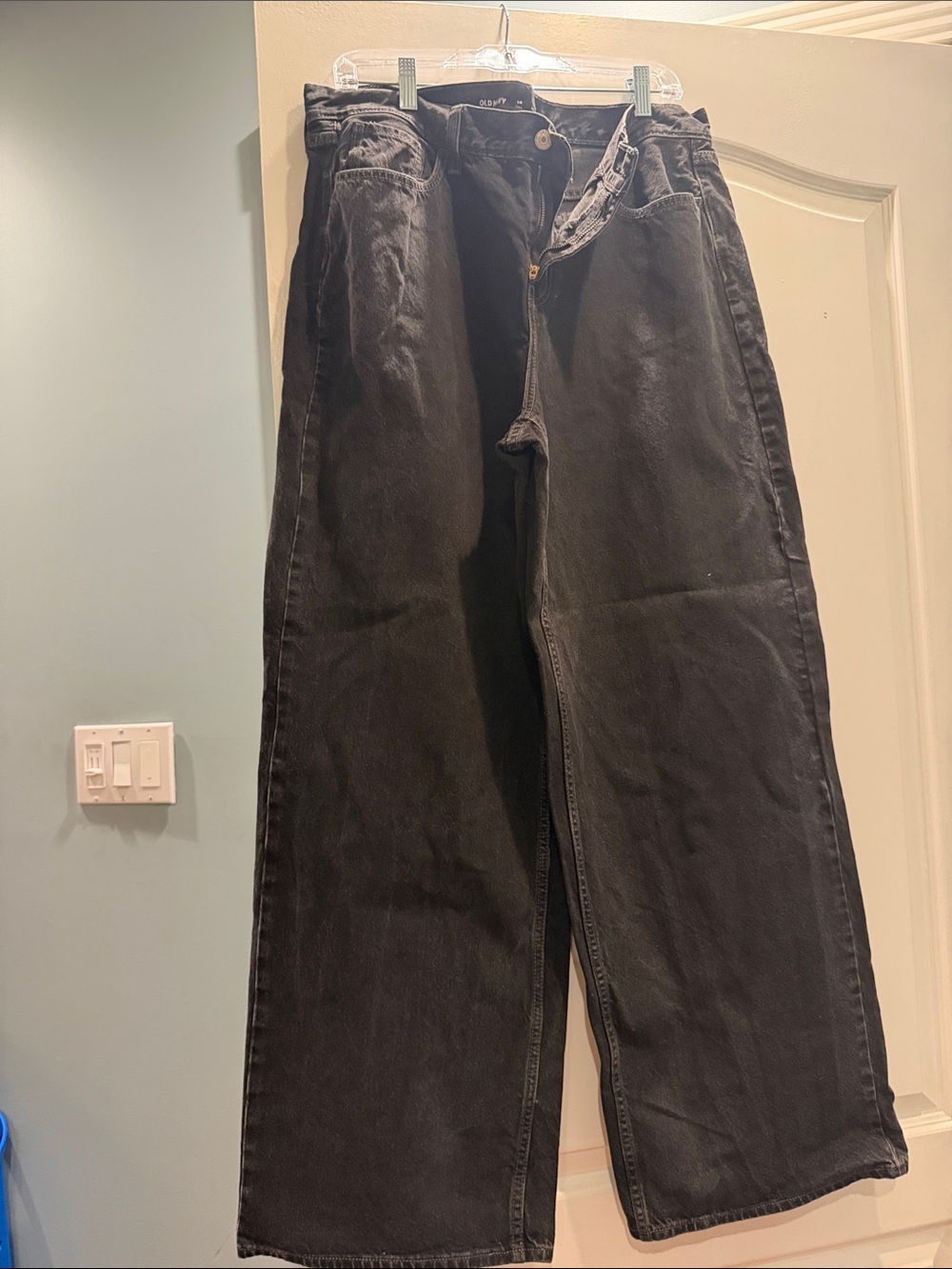 Old Navy Black Wide-Leg High-Rise Jeans